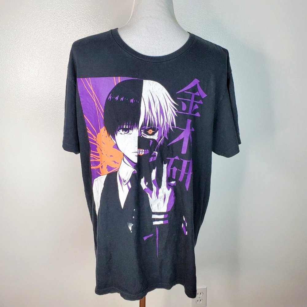 Tokyo Ghoul KANEKI SPLIT FACE T-Shirt Authentic & Official Size X-Large Black